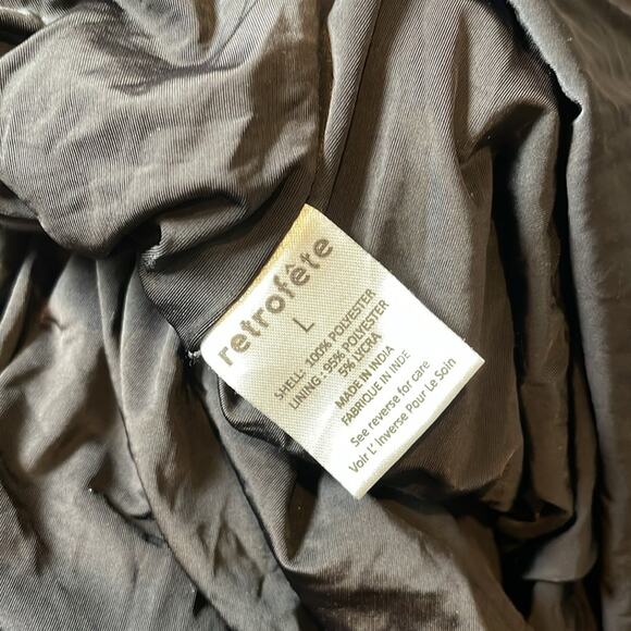 Retrofete Celine Sequin Asymmetrical Shoulder Draped Black Maxi Dress Size L - Picture 9 of 9